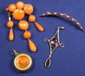 Three Antique Gemset Jewelry Items