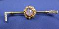 Platinum and 14kt Gold Riding Crop Pin