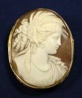 Antique Shell Cameo Brooch