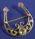 Antique 14kt Gold and Diamond Horseshoe Brooch