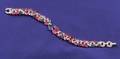 Art Deco Platinum Diamond and Carved Sapphire and Ruby Bracelet