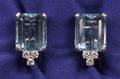 Platinum Aquamarine and Diamond Earclips Cartier