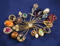 14kt Gold and Gemset Stick Pin Brooch