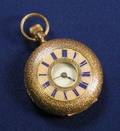 14kt Gold and Enamel DemiHunting Case Pocket Watch Swiss