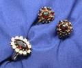 Opal and Garnet Ring and Garnet Earclips