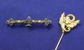 Art Nouveau 18kt Gold Stick Pin and Sapphire and Diamond Bar Pin