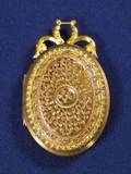 Victorian 18kt Bicolor Gold and Diamond Pendant Locket