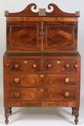 Late Federal Mahogany Veneer Secretary