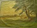 Framed Oil Landscape with Grazing Cattle