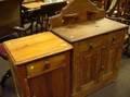 Victorian Pine Commode and Nightstand