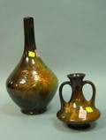 Two JB Owens Pottery Utopian Standard Glazed Floral Decorated Vases