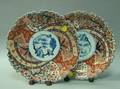 Pair of Imari Palette Porcelain Plates