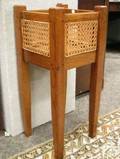 Arts  Crafts Mahogany and Caned Planter