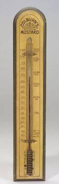 Colburns Mustard Philadelphia Painted Wood Thermometer