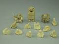 Thirteen Japanese Carved Ivory Figural Netsuke
