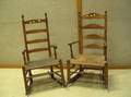 Maple and Birch Ladderback Hoopskirt Arm Rocker and a Maple Ladderback Hoopskirt Arm Rocker