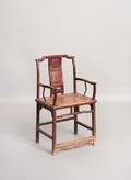 Chinese red stained armchair