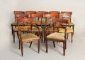 Assembled set of ten classical mahogany dining chairs