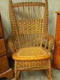 JM Virgin  Son Victorian Fancy Woven Splint and Wicker Armrocker