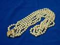 30 Three Strand Pearl Necklace with Gold and Diamond Clasp