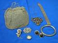 Silver Beggars Purse Bracelets Stone and Marcasite Pendant Earrings Etc