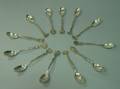 Set of Twelve Tiffany  Co Silver Plated Floral Demitasse Spoons
