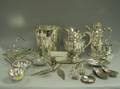 Twentytwo Pieces of Silver Plated Hollowware Table and Bar Items