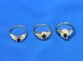 Three Gold Sapphire and Diamond Rings