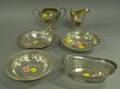 Sterling Silver Creamer Sugar Three Small Bowls and a Basket