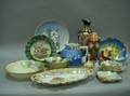 Seventeen Pieces of Handpainted Pottery and Porcelain