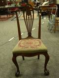 Centennial Carved Mahogany and Needlepoint Upholstered Side Chair