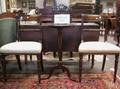 Set of Three Regencystyle Mahogany and Upholstered Side Chairs and a Stand