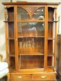 Late Victorian Walnut OneDoor Book Cabinet Etagere