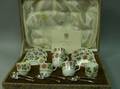 Cased TwelvePiece Set of Royal Worcester Floral Decorated Porcelain Demitasse Cups and Saucers
