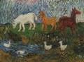 David Burliuk RussianAmerican 18821967 Three Horses