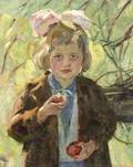 Emily Burling Waite American 18871962 In the OrchardA Portrait of a Little Girl