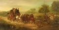 John Christian Maggs British 18191895 The Hunt Meets the Stagecoach