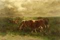 Enrico Meneghelli ItalianAmerican b 1853 Cows at Pasture