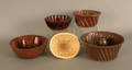 Four redware molds