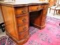 Georgianstyle Gilt Leather Inset Mahogany Flattop Double Pedestal Desk