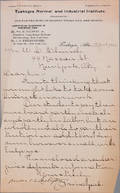 Booker T Washington signed hand written letter dated April 9 1901