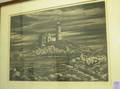 Framed Emil Ganso Etching Nubbli Lighthouse