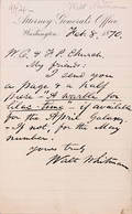 Walt Whitman hand written and signed letter dated February 8 1870