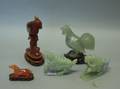 Five Asian Carved Hardstone Bird and Animal Figures