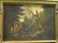 Large Framed Oil Wooded Landscape