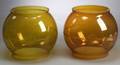 Pair of General Electric Etched Amber Glass Globes