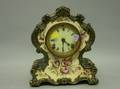 Ansonia Rococostyle Gilt and Paint Decorated Ceramic Mantel Clock