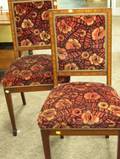 Pair of Art Deco Veneered and Upholstered Side Chairs