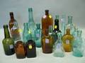 Nineteen Colored Glass Bottles and Flasks