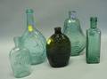 Five Blown and Molded Glass Flasks and Bottles